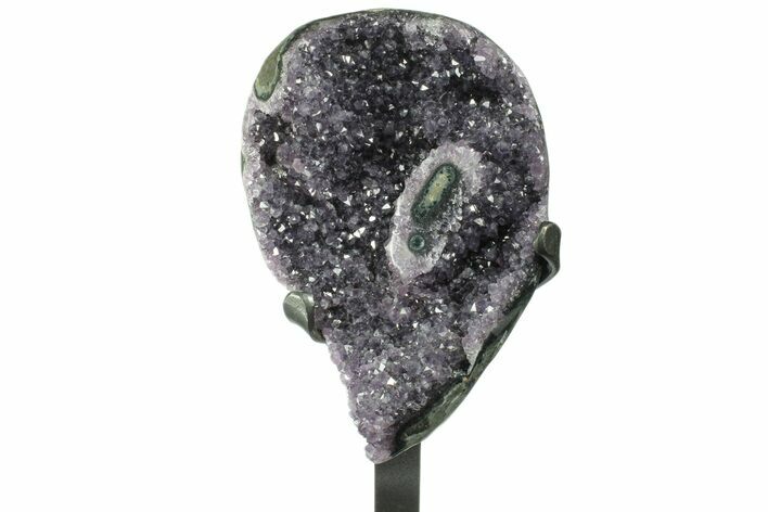 Amethyst Geode Section on Metal Stand - Great Color #171737